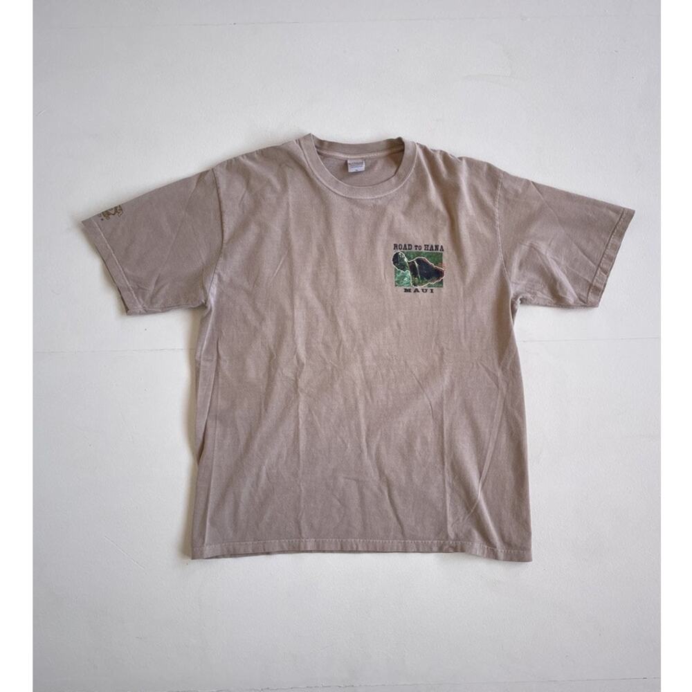 CRAZY SHIRTS Hawaii Road To Hana Maui Beige T-Shirt · XL · Surf Crewneck